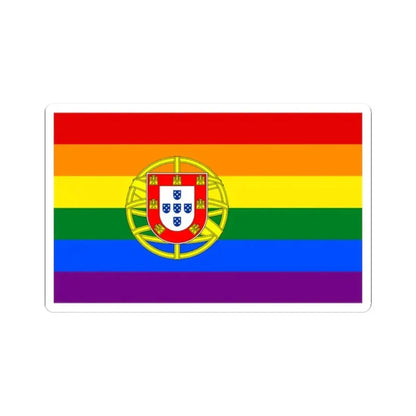 Portugal LGBT flag (Portugal) STICKER Vinyl Kiss-Cut Decal 2 Inch White - The Sticker Space