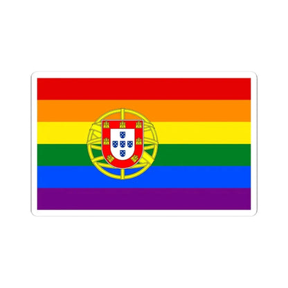 Portugal LGBT flag (Portugal) STICKER Vinyl Kiss-Cut Decal 4 Inch White - The Sticker Space