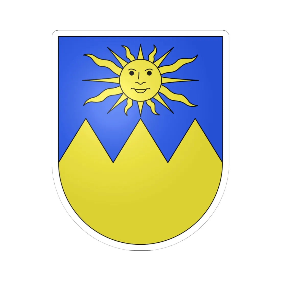 Porza-coat of arms (Switzerland) (Coat of Arms) STICKER Vinyl Kiss-Cut Decal 4 Inch White - The Sticker Space