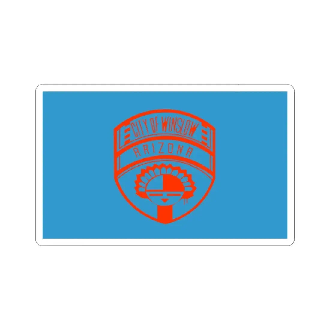 Possible former flag of Winslow Arizona (United States) STICKER Vinyl Kiss-Cut Decal 2 Inch White - The Sticker Space