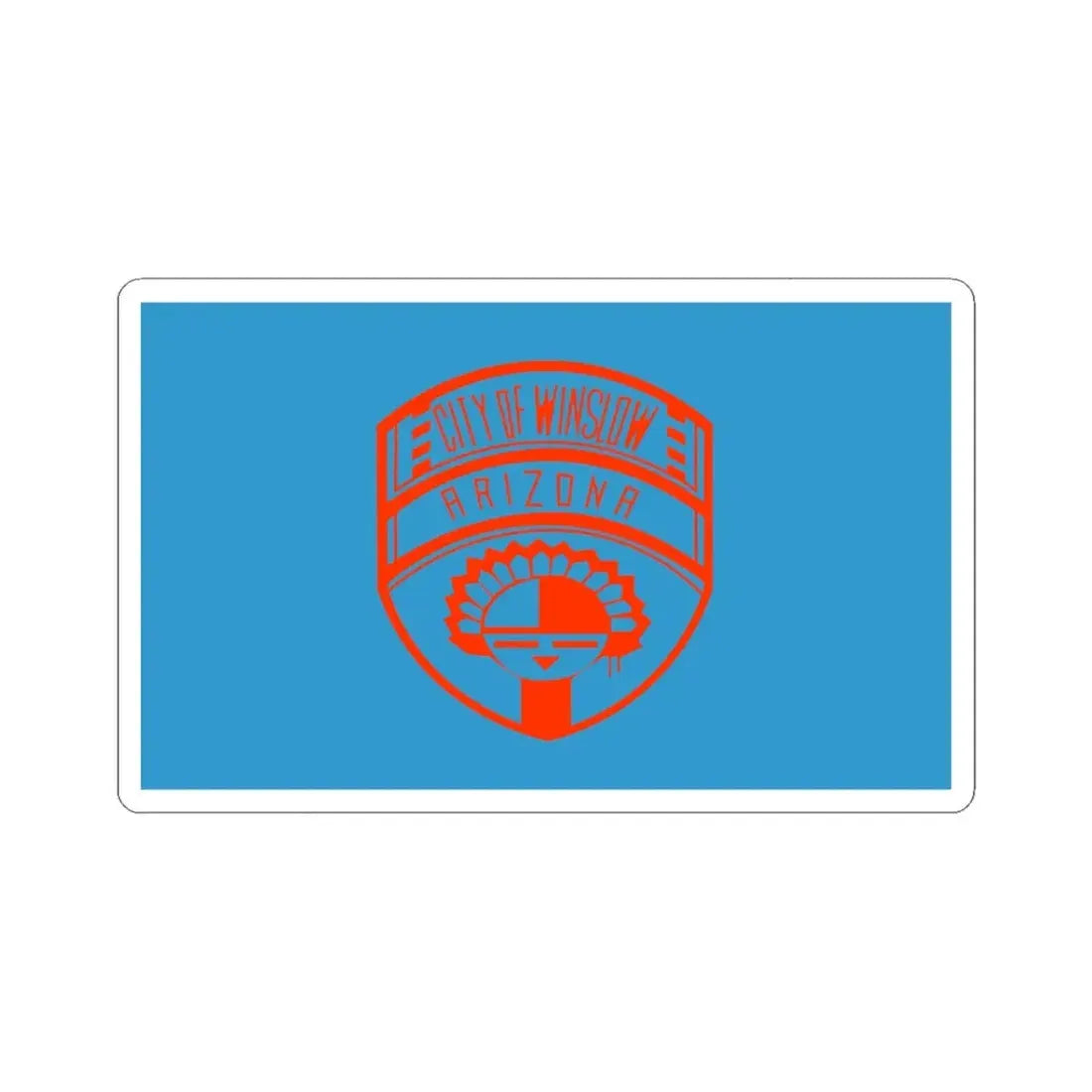 Possible former flag of Winslow Arizona (United States) STICKER Vinyl Kiss-Cut Decal 3 Inch White - The Sticker Space