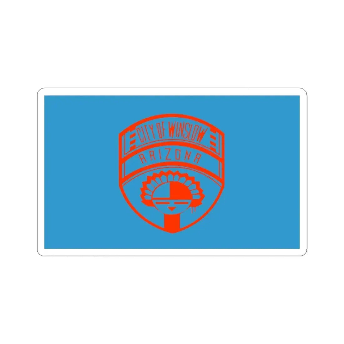 Possible former flag of Winslow Arizona (United States) STICKER Vinyl Kiss-Cut Decal 4 Inch White - The Sticker Space