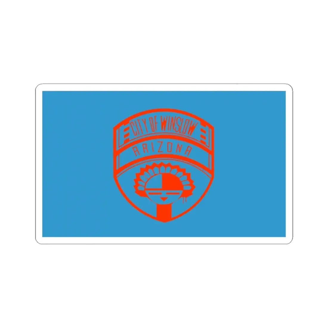 Possible former flag of Winslow Arizona (United States) STICKER Vinyl Kiss-Cut Decal 6 Inch White - The Sticker Space