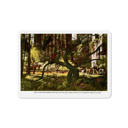 Post-Atomic-Apocalpse Rockefeller Center (Magazine Illustration) Refrigerator Magnet 2 Inch Die-Cut - The Sticker Space