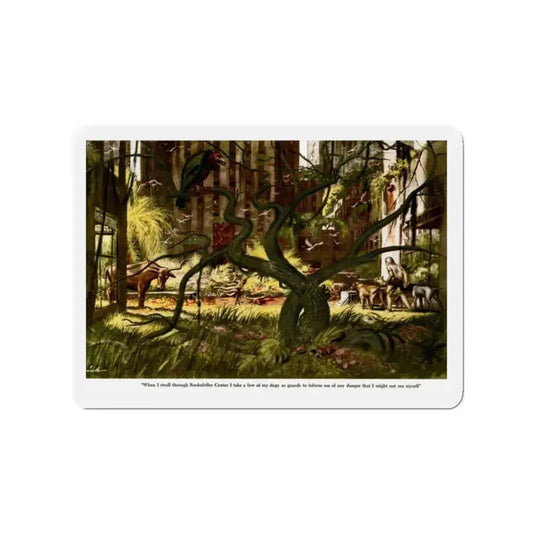 Post-Atomic-Apocalpse Rockefeller Center (Magazine Illustration) Refrigerator Magnet 2 Inch Die-Cut - The Sticker Space