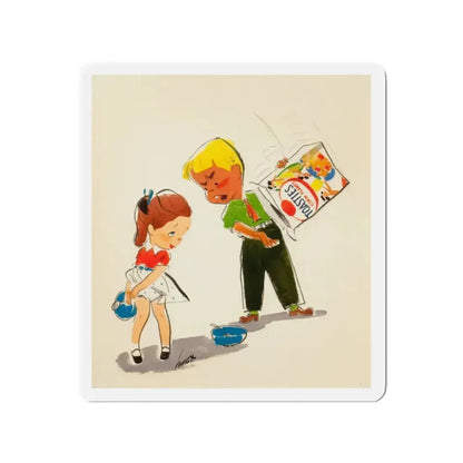 Post Toasties Corn Flake advertisement (Magazine Illustration) Refrigerator Magnet 2 Inch Die-Cut - The Sticker Space