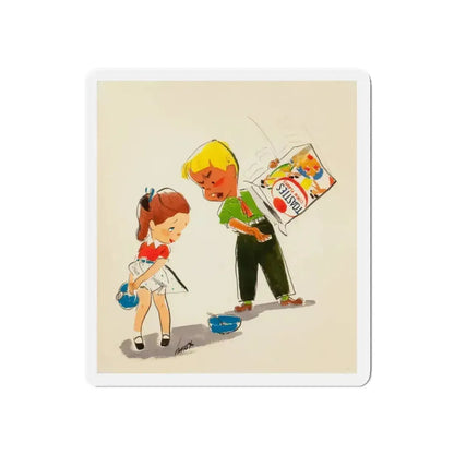 Post Toasties Corn Flake advertisement (Magazine Illustration) Refrigerator Magnet 3 Inch Die-Cut - The Sticker Space