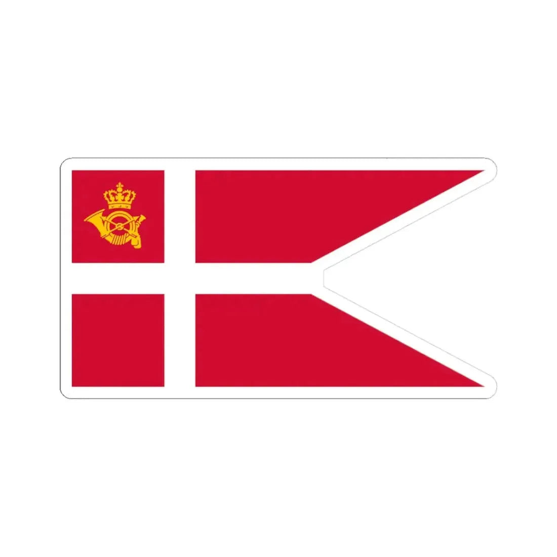 Postal Flag of Denmark (Denmark) STICKER Vinyl Kiss-Cut Decal 3 Inch White - The Sticker Space