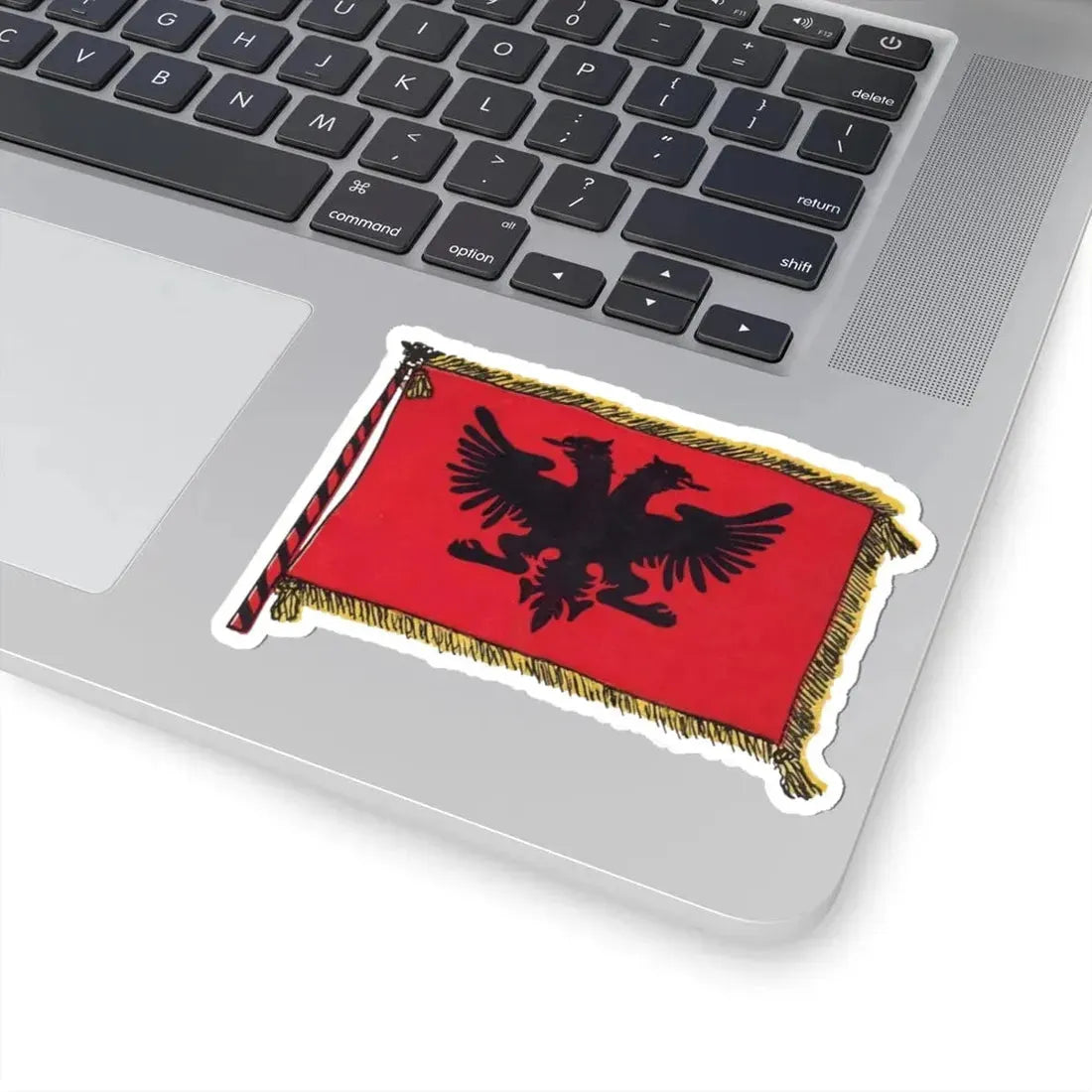 Postcard flag by Spiridon Ilo 1920 (Albania) STICKER Vinyl Kiss-Cut Decal - The Sticker Space