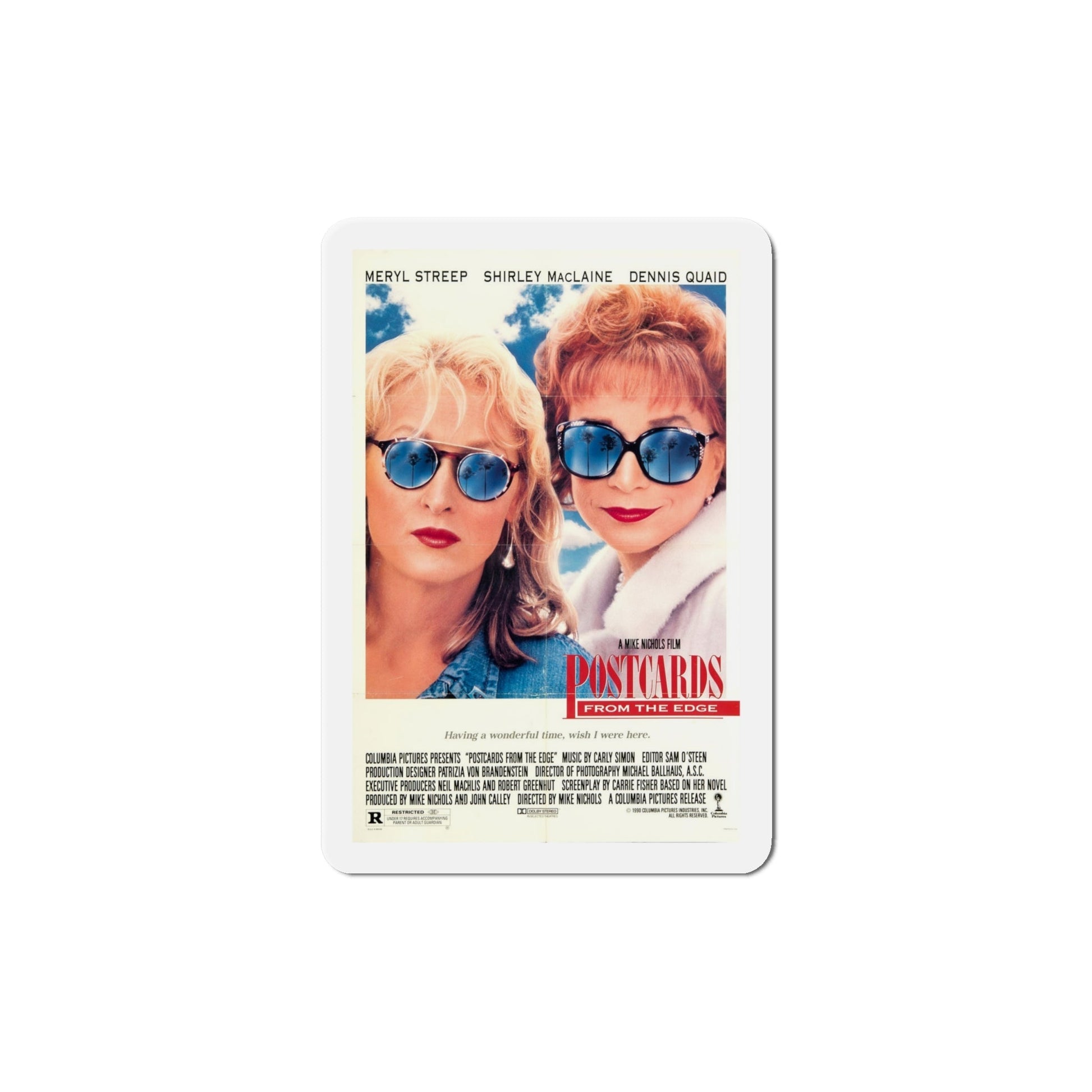 Postcards from the Edge 1990 Movie Poster Die-Cut Magnet-6 Inch-The Sticker Space