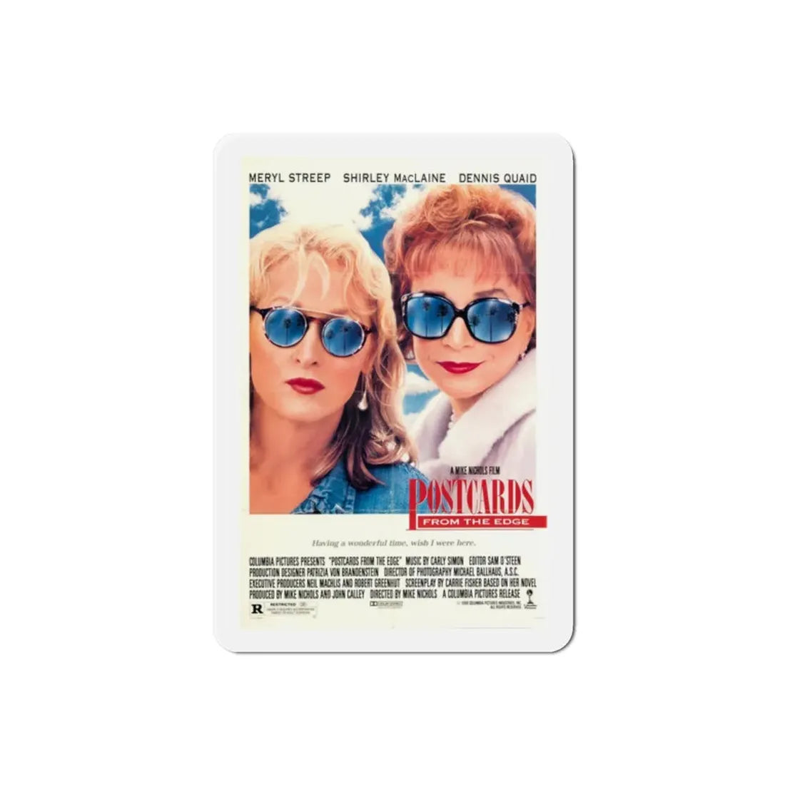 Postcards from the Edge 1990 Movie Poster Refrigerator Magnet - The Sticker Space