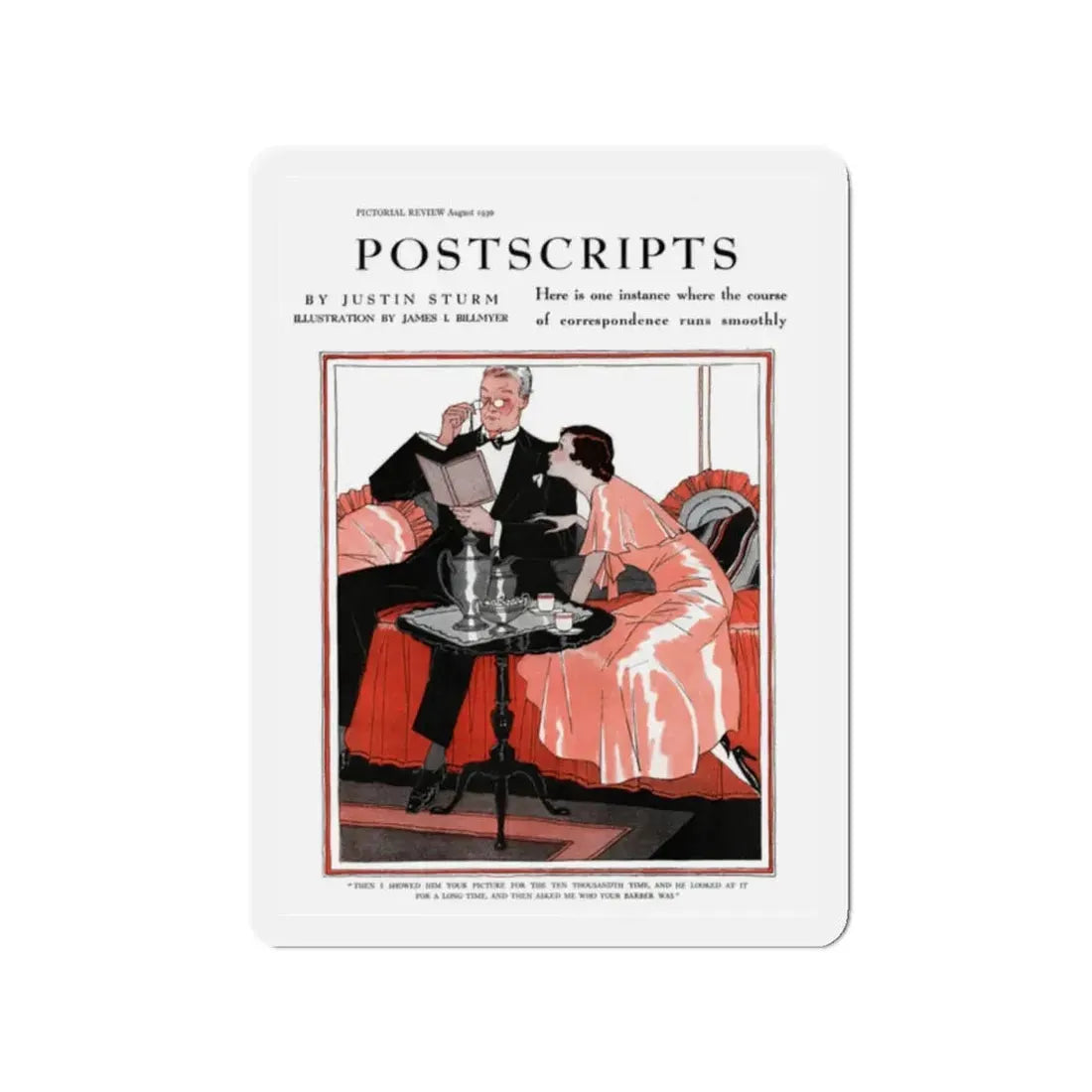 Postcripts, Pictorial Review, August 1930 (Magazine Illustration) Refrigerator Magnet - The Sticker Space