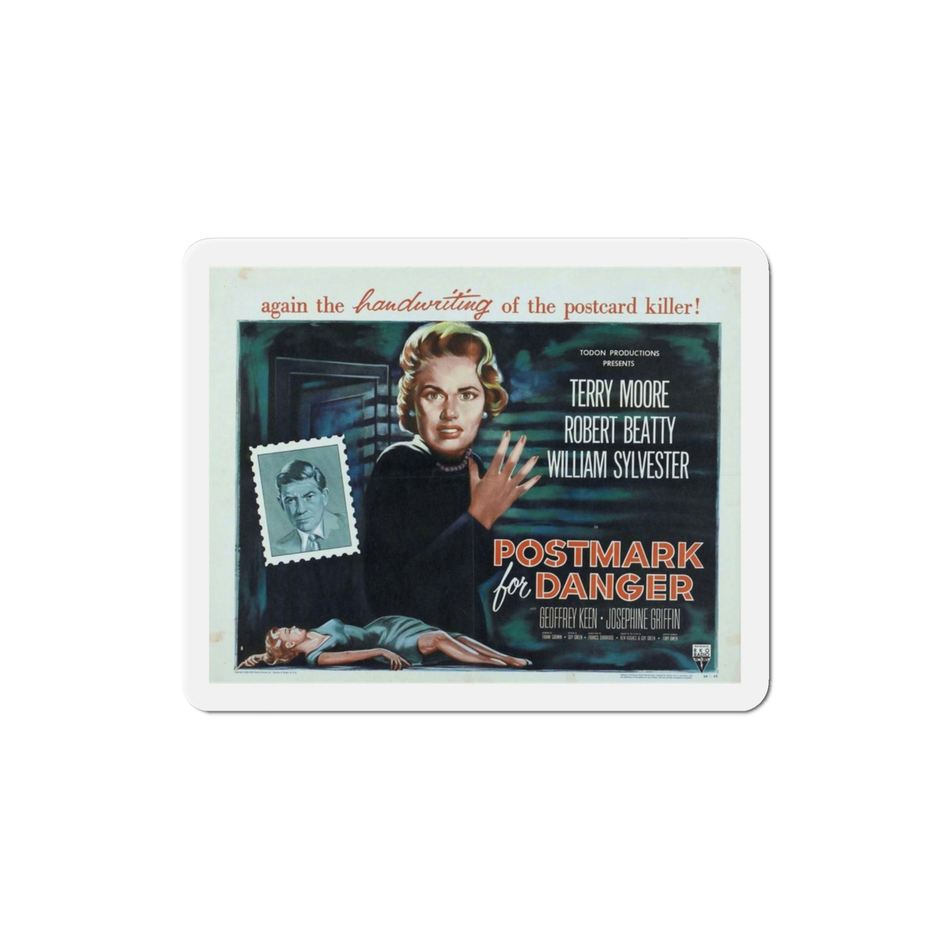 Postmark for Danger 1955 Movie Poster Die-Cut Magnet-3 Inch-The Sticker Space