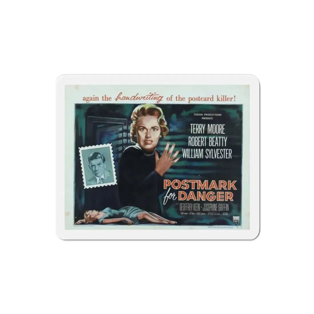 Postmark for Danger 1955 Movie Poster Refrigerator Magnet 2 Inch - The Sticker Space