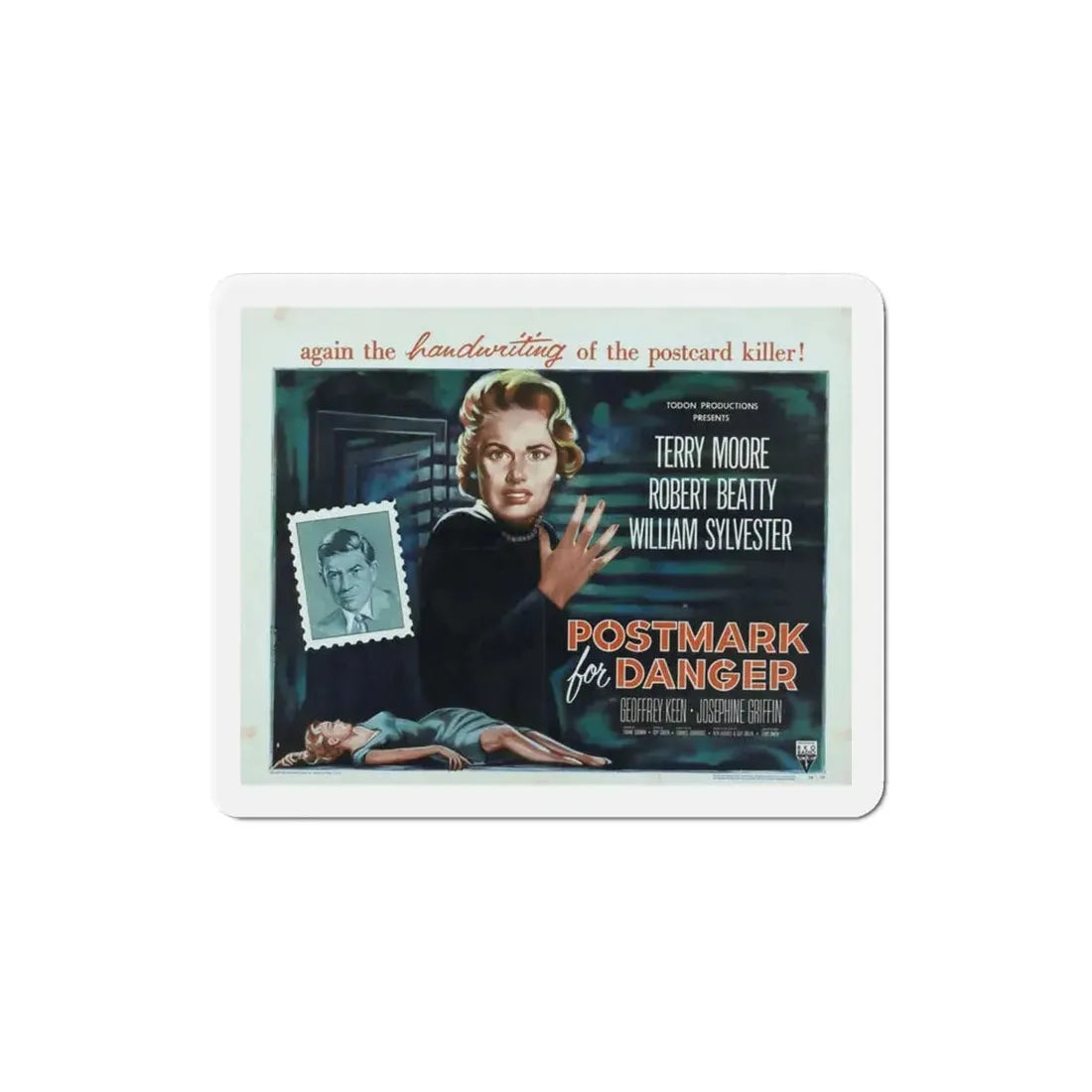 Postmark for Danger 1955 Movie Poster Refrigerator Magnet 3 Inch - The Sticker Space