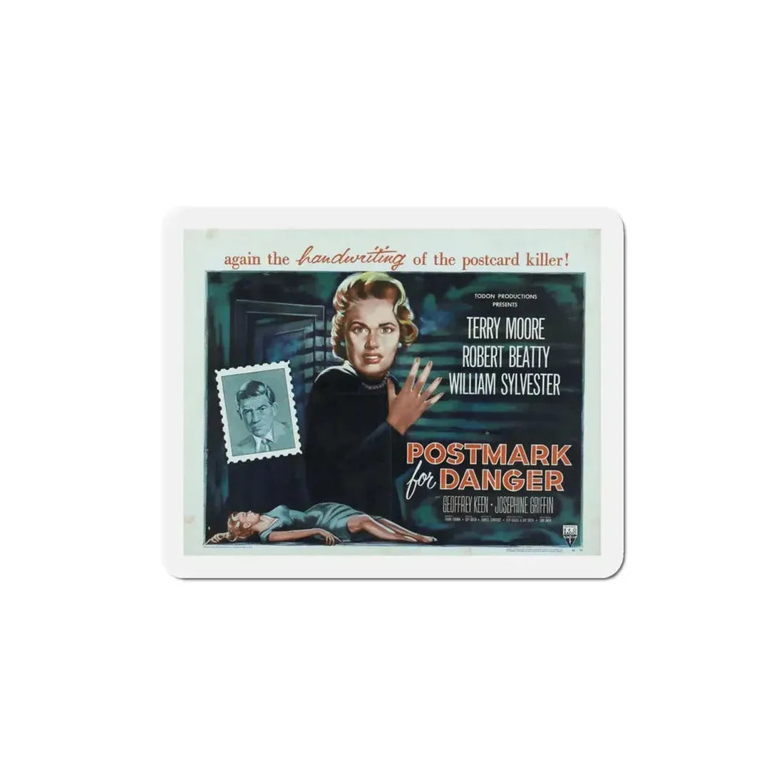 Postmark for Danger 1955 Movie Poster Refrigerator Magnet 6 Inch - The Sticker Space