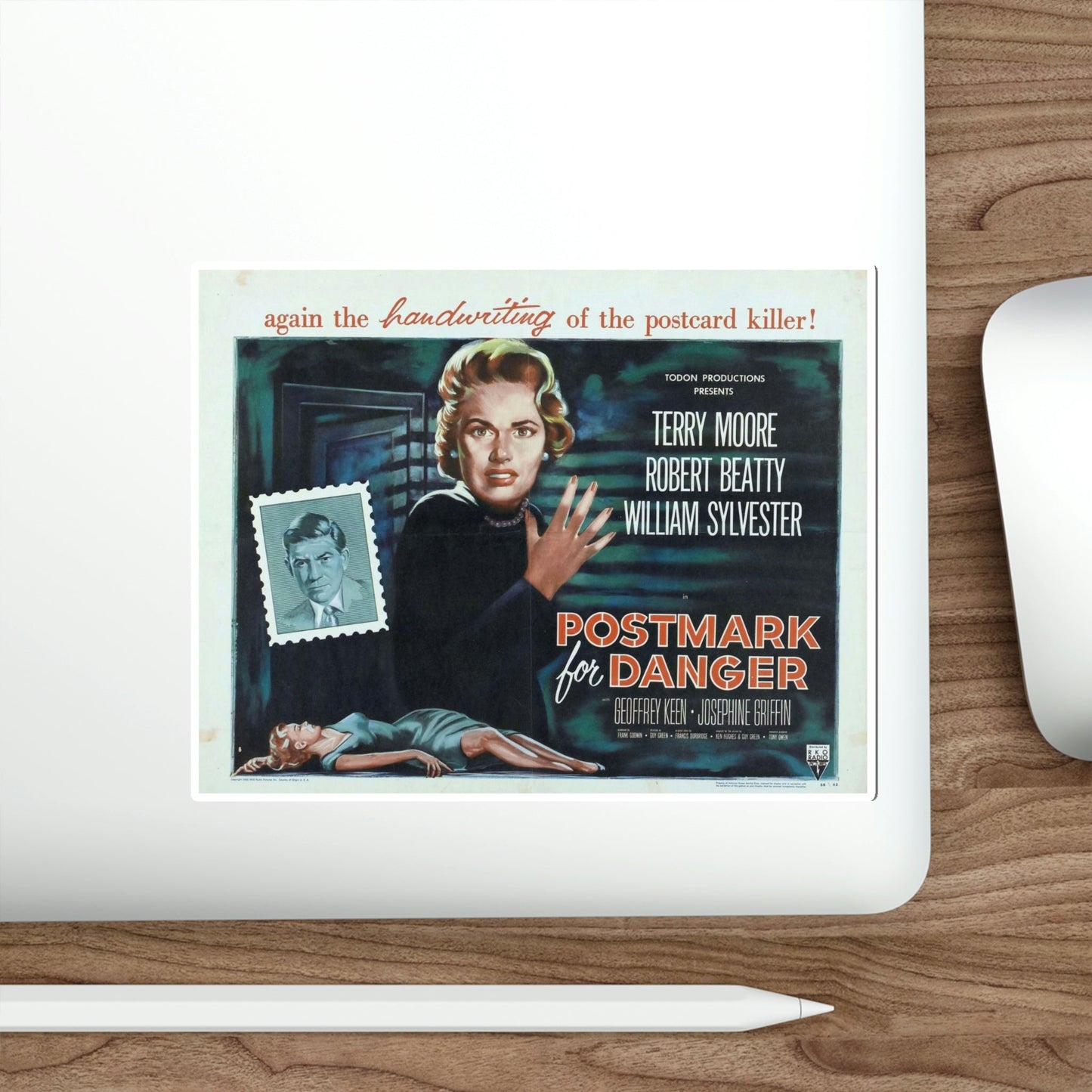 Postmark for Danger 1955 Movie Poster STICKER Vinyl Die-Cut Decal-The Sticker Space