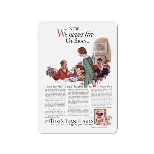 Postum ad, Good Housekeeping, June 1927 (Magazine Illustration) Refrigerator Magnet 2 Inch Die-Cut - The Sticker Space