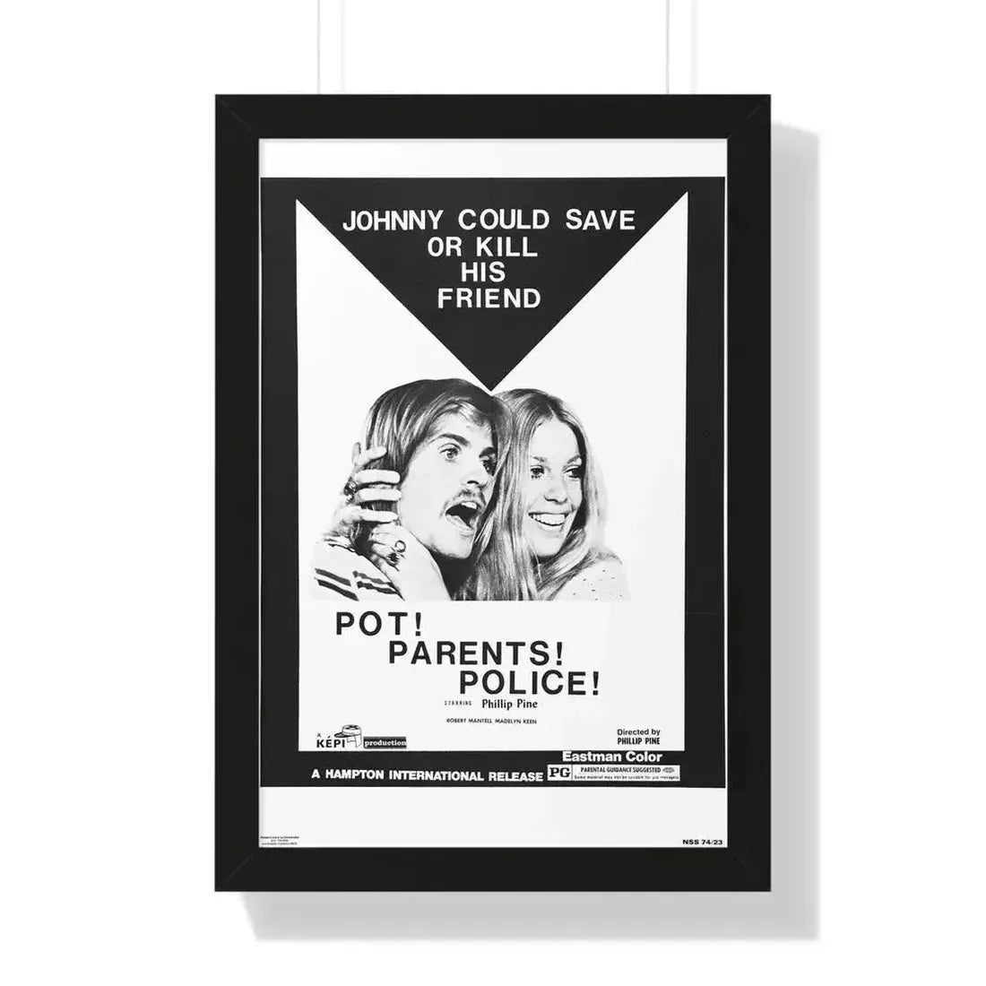 POT! PARENTS! POLICE! 1972 - Framed Movie Poster 16″ x 24″ Black - The Sticker Space