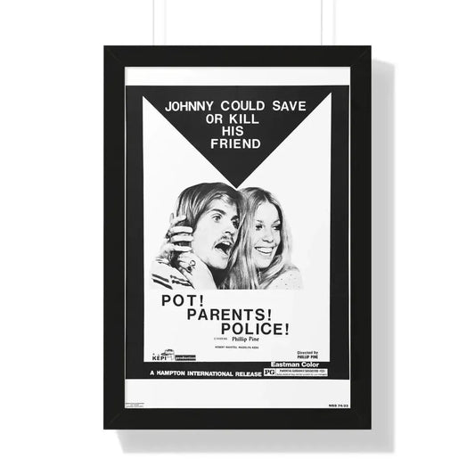POT! PARENTS! POLICE! 1972 - Framed Movie Poster 16″ x 24″ Black - The Sticker Space