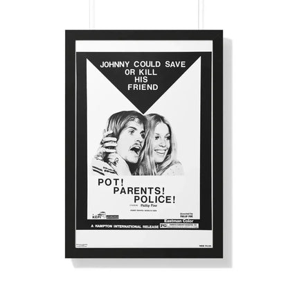 POT! PARENTS! POLICE! 1972 - Framed Movie Poster 20" x 30" Black - The Sticker Space