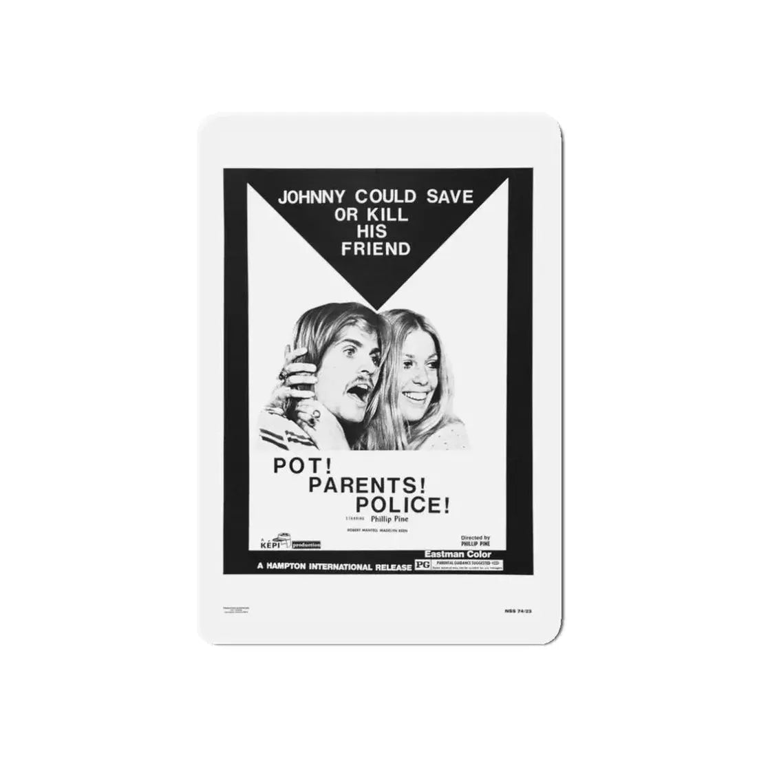 POT! PARENTS! POLICE! 1972 Movie Poster - Refrigerator Magnet - The Sticker Space