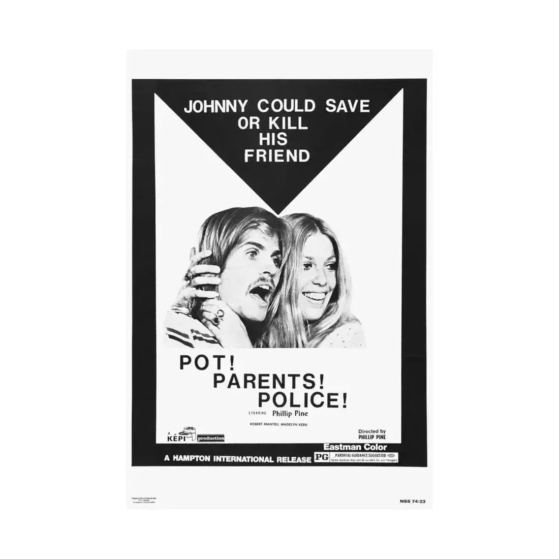 POT! PARENTS! POLICE! 1972 - Paper Movie Poster - The Sticker Space