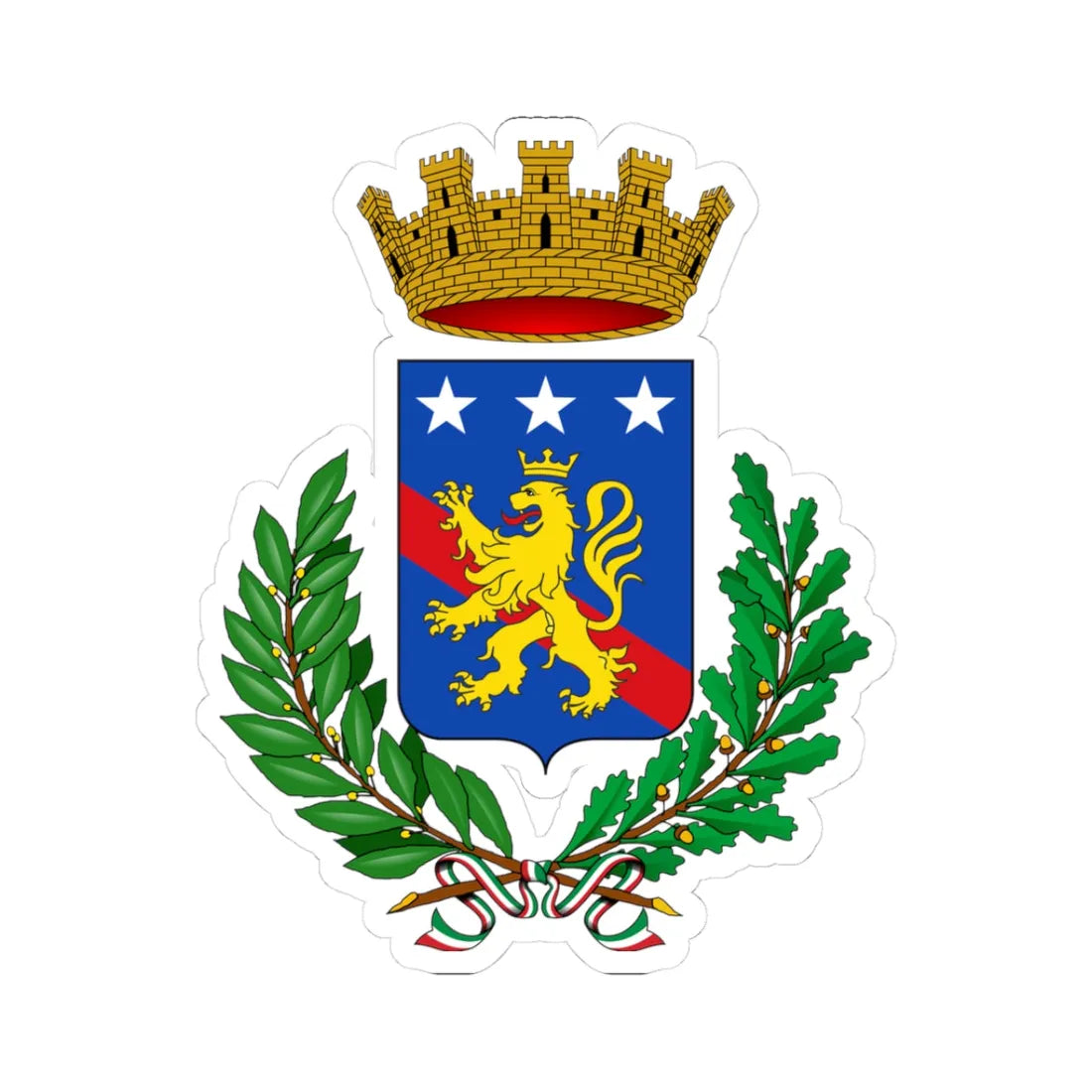 Potenza-Stemma (Italy) (Coat of Arms) STICKER Vinyl Kiss-Cut Decal 3 Inch White - The Sticker Space