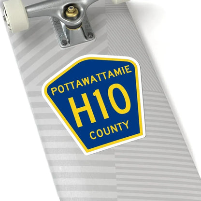 Pottawattamie County H10 (Iowa) (Road Sign) STICKER Vinyl Kiss-Cut Decal - The Sticker Space
