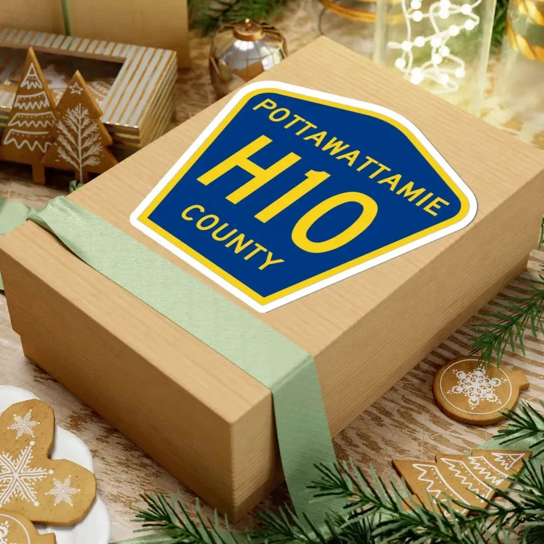 Pottawattamie County H10 (Iowa) (Road Sign) STICKER Vinyl Kiss-Cut Decal - The Sticker Space