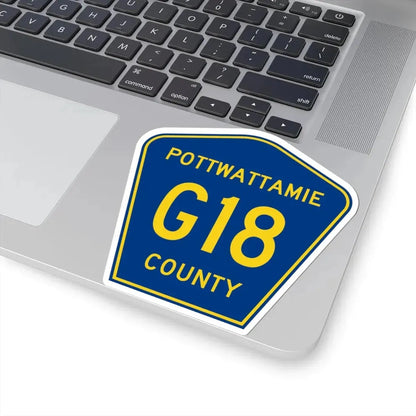 Pottawattamie County Route G18 IA (Iowa) (Road Sign) STICKER Vinyl Kiss-Cut Decal - The Sticker Space