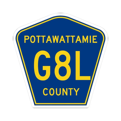 Pottawattamie County Route G8L IA (Iowa) (Road Sign) STICKER Vinyl Kiss-Cut Decal 3 Inch White - The Sticker Space