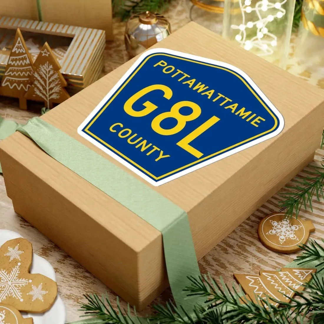 Pottawattamie County Route G8L IA (Iowa) (Road Sign) STICKER Vinyl Kiss-Cut Decal - The Sticker Space