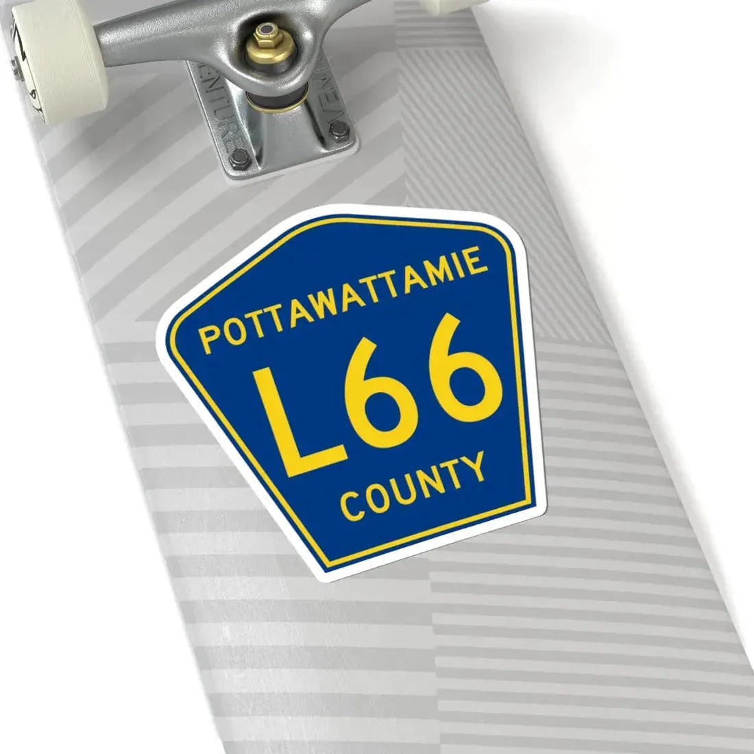 Pottawattamie County Route L66 IA (Iowa) (Road Sign) STICKER Vinyl Kiss-Cut Decal - The Sticker Space