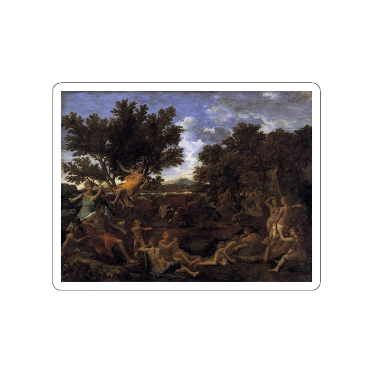 POUSSIN, Nicolas - Apollo and Daphne (Artwork) STICKER Vinyl Die-Cut Decal-White-The Sticker Space