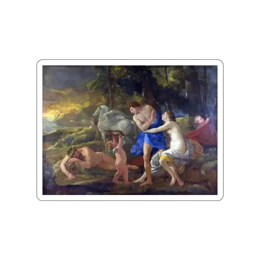POUSSIN, Nicolas - Cephalus and Aurora (Artwork) STICKER Vinyl Die-Cut Decal White Die-Cut 2 Inch - The Sticker Space