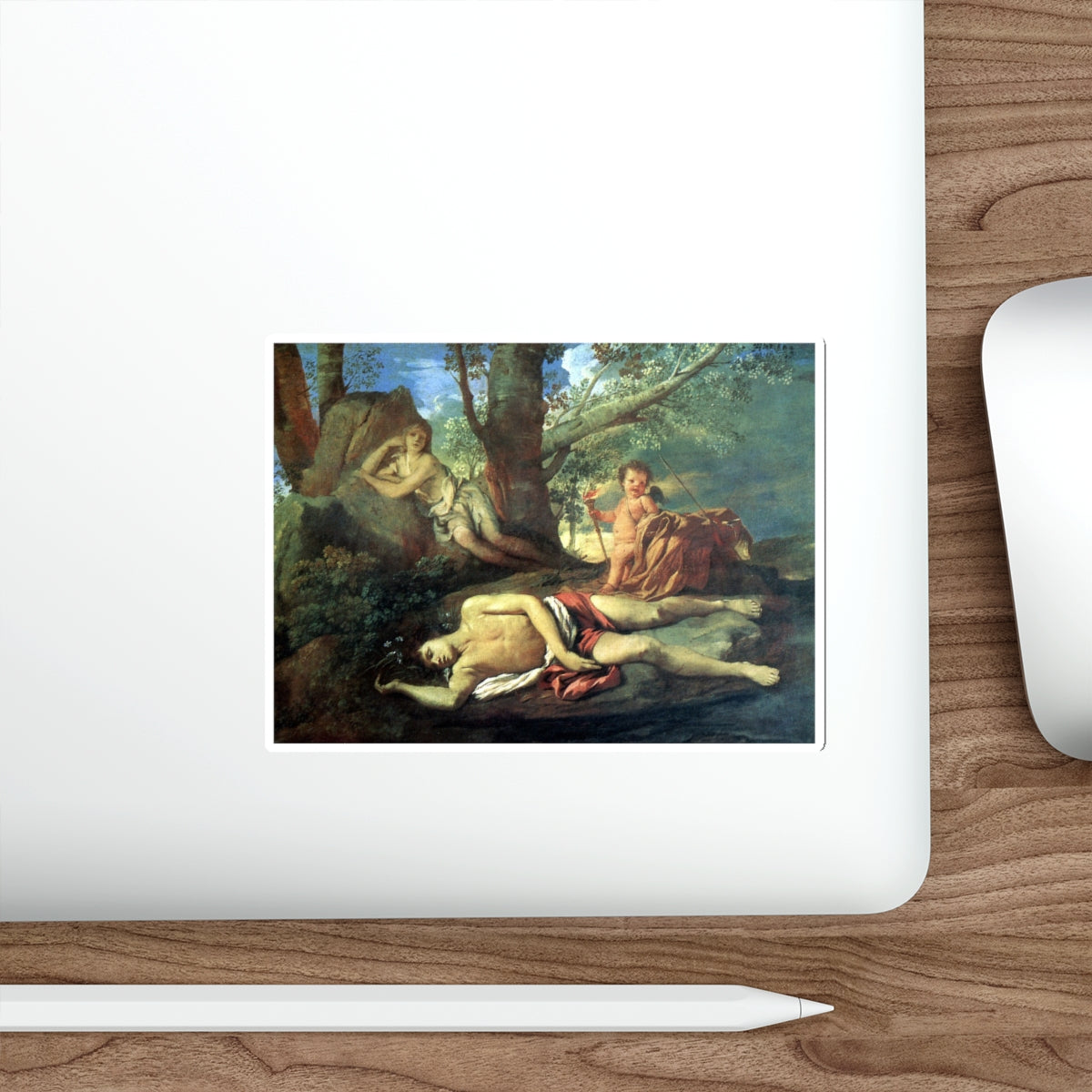 POUSSIN, Nicolas - Echo and Narcissus (Artwork) STICKER Vinyl Die-Cut Decal-The Sticker Space