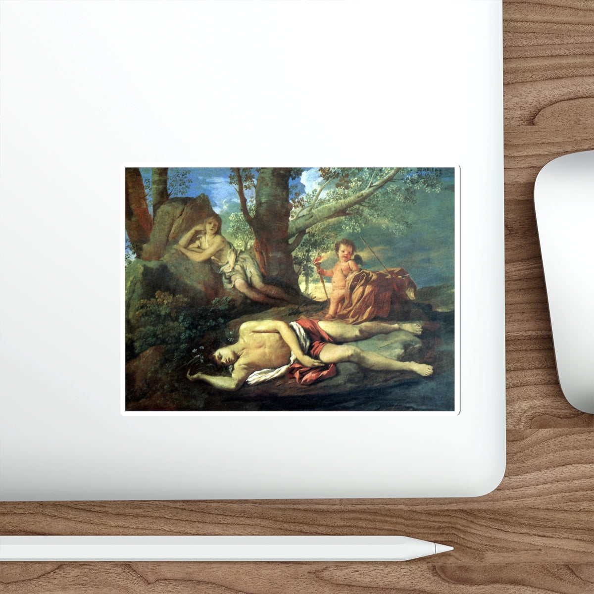 POUSSIN, Nicolas - Echo and Narcissus (Artwork) STICKER Vinyl Die-Cut Decal-The Sticker Space