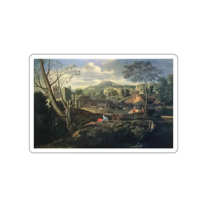 POUSSIN, Nicolas - Ideal Landscape (Artwork) STICKER Vinyl Die-Cut Decal White Die-Cut 3 Inch - The Sticker Space