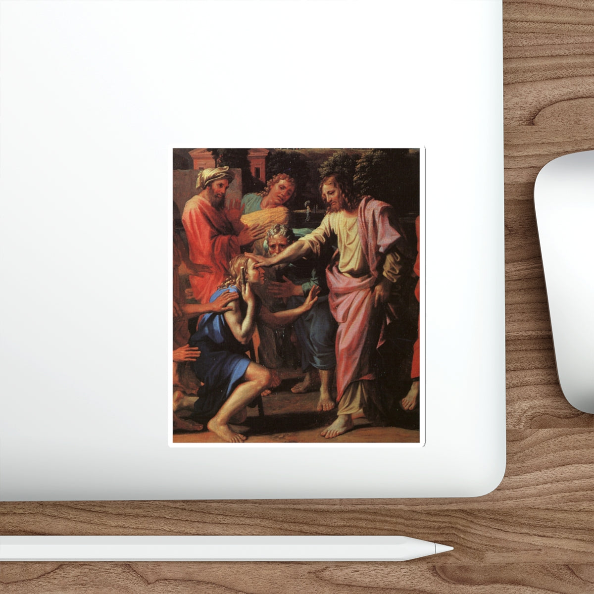 POUSSIN, Nicolas - Jesus Healing the Blind of Jericho (Artwork) STICKER Vinyl Die-Cut Decal-The Sticker Space