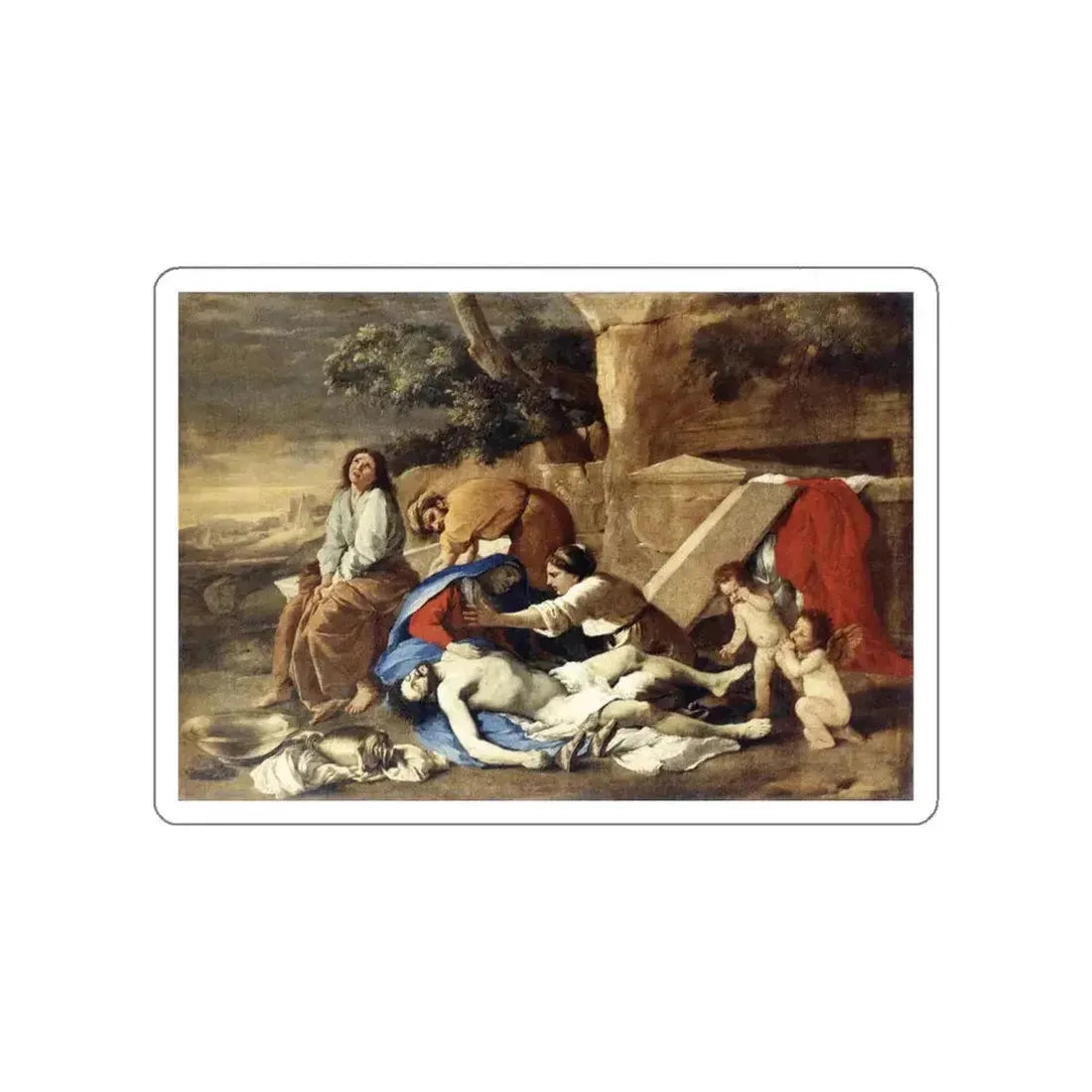 POUSSIN, Nicolas - Lamentation over the Body of Christ (Artwork) STICKER Vinyl Die-Cut Decal White Die-Cut 4 Inch - The Sticker Space