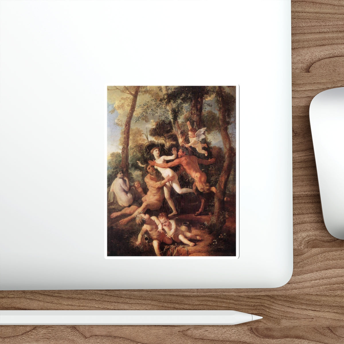 POUSSIN, Nicolas - Pan and Syrinx (Artwork) STICKER Vinyl Die-Cut Decal-The Sticker Space