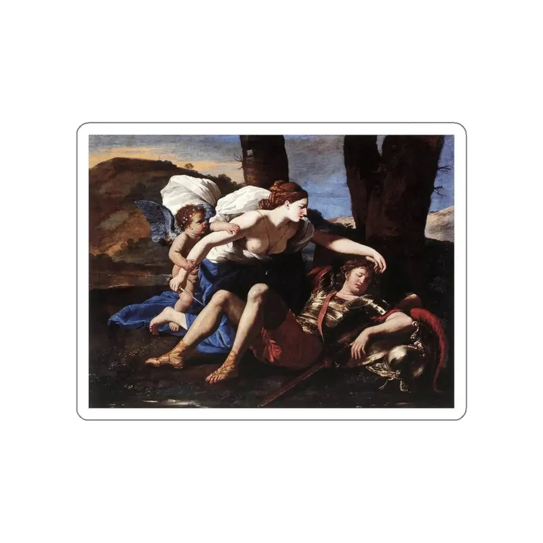 POUSSIN, Nicolas - Rinaldo and Armida (Artwork) STICKER Vinyl Die-Cut Decal - The Sticker Space