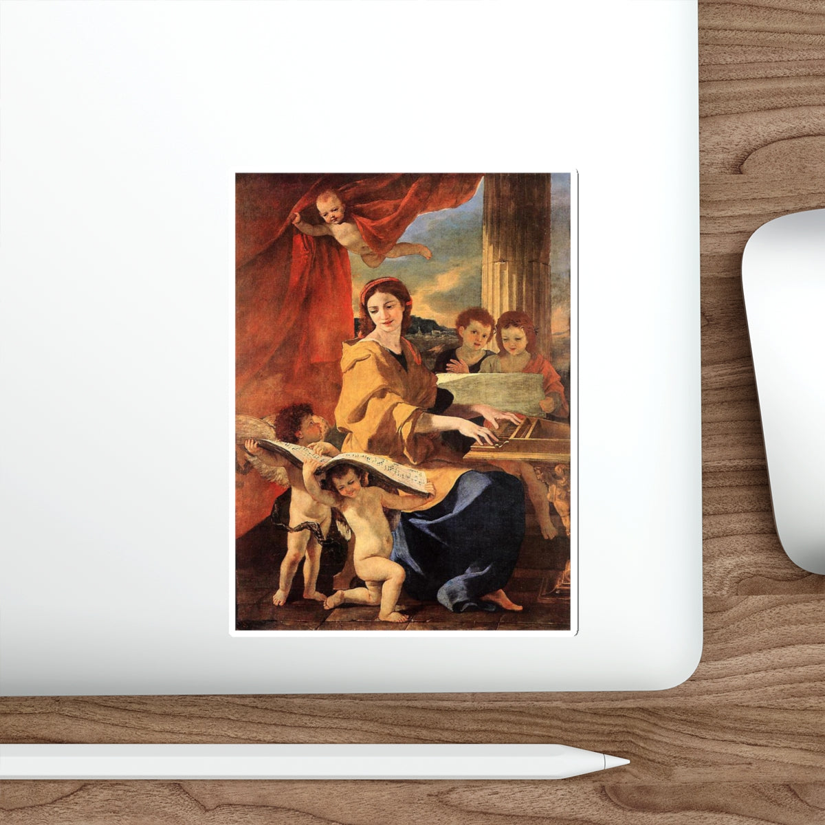 POUSSIN, Nicolas - St Cecilia (Artwork) STICKER Vinyl Die-Cut Decal-The Sticker Space