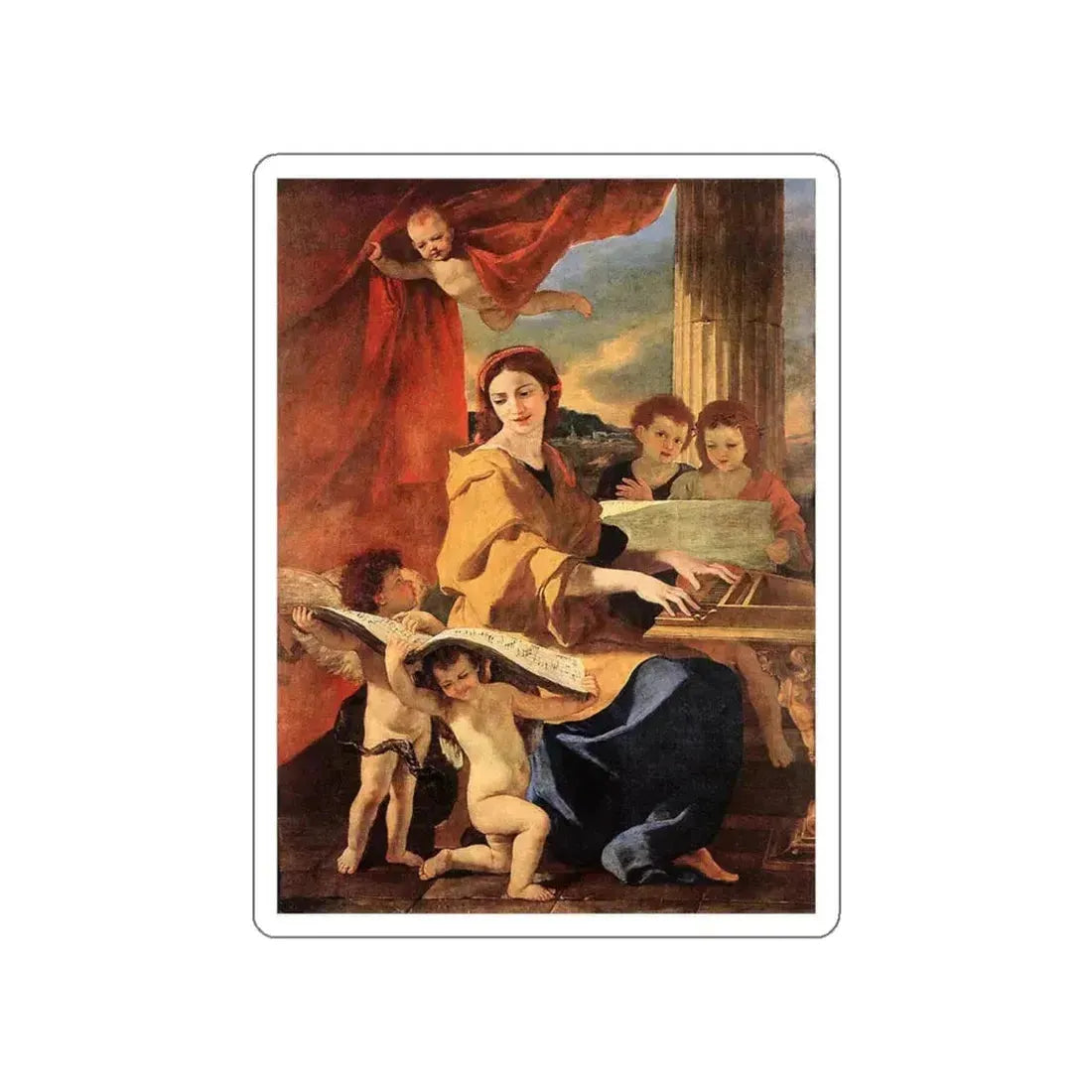 POUSSIN, Nicolas - St Cecilia (Artwork) STICKER Vinyl Die-Cut Decal White Die-Cut 5 Inch - The Sticker Space