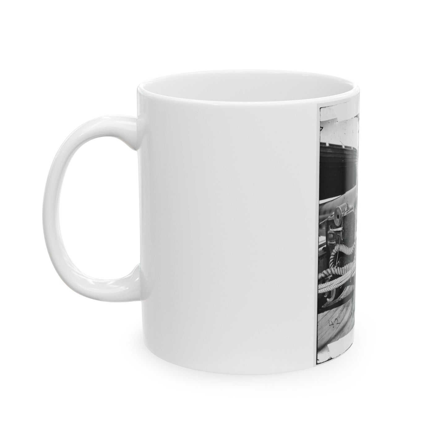 Powder Monkey By Gun Of U.S.S. New Hampshire Off Charleston, S.C. (U.S. Civil War) White Coffee Mug-The Sticker Space