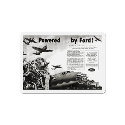 Powered ... by Ford, Liberty, June 26, 1943 (Magazine Illustration) Refrigerator Magnet 4 Inch Die-Cut - The Sticker Space
