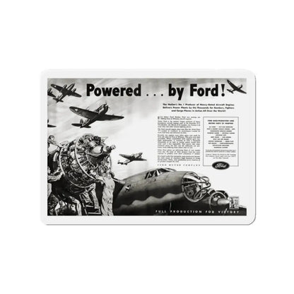 Powered ... by Ford, Liberty, June 26, 1943 (Magazine Illustration) Refrigerator Magnet - The Sticker Space