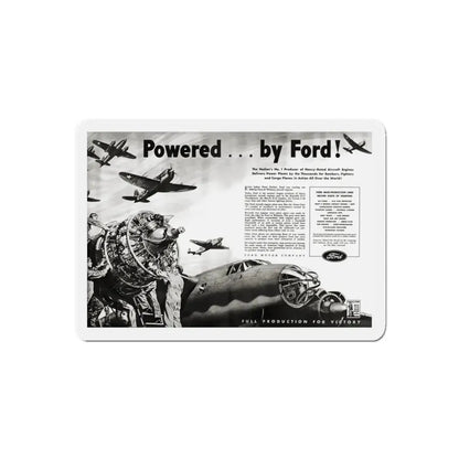 Powered ... by Ford, Liberty, June 26, 1943 (Magazine Illustration) Refrigerator Magnet - The Sticker Space