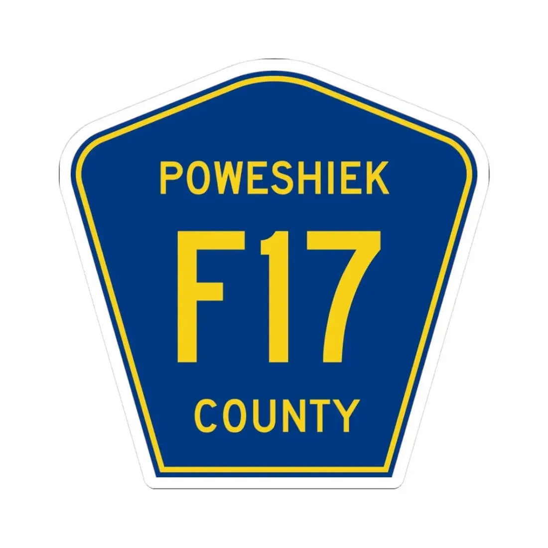 Poweshiek County Route F17 IA (Iowa) (Road Sign) STICKER Vinyl Kiss-Cut Decal 3 Inch White - The Sticker Space